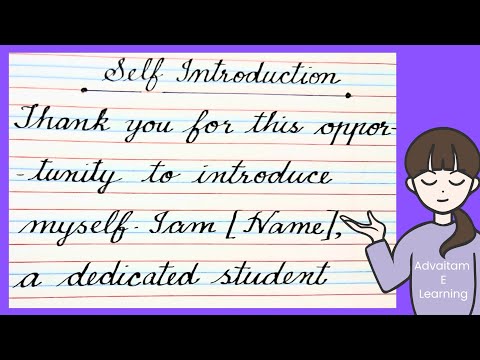 Self introduction |  how to introduce yourself | tell about yourself | English cursive writing |