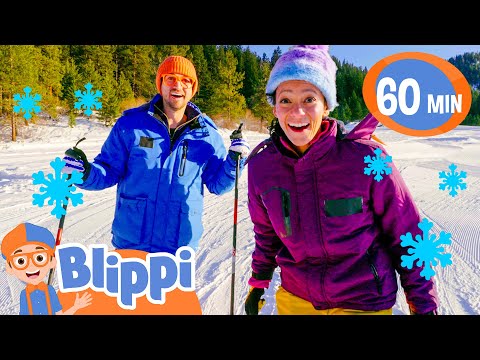 Blippi and Meekah go Skiing in the Plain Valley Trails! | Winter and Christmas Videos for Kids