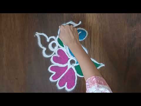 Very easy daily rangoli| freehand rangoli|दररोज काढण्यासाठी सोपी रांगोळी| Easy quick rangoli/muggulu