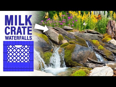 I Made Pondless Waterfalls from Milk Crates (DIY Pollinator Fountain)