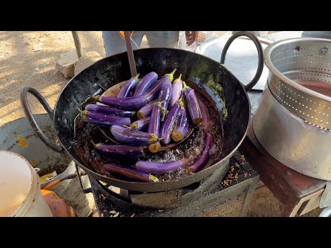 The Whole Eggplant Bhajji Masala | Street Food