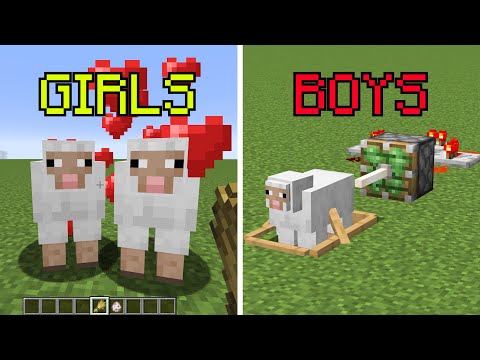 boys vs girls playing minecraft