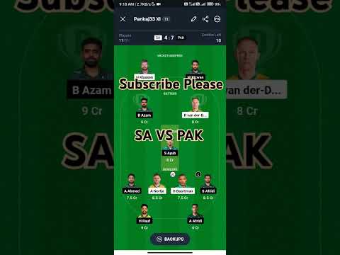 SA vs PAK Dream11 Prediction |1st t20| Dream11 Team of Today Match |South Africa vs Pakistan |