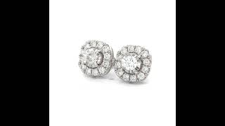 1 Carat Diamond Miracle Cluster Stud Earrings in White Gold