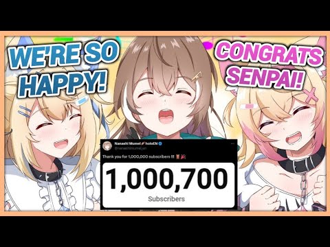 FuwaMoco reacts to Mumei reaching 1 Million Subscribers