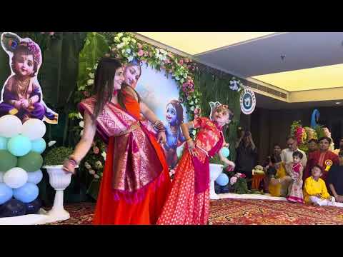 mother-daughter duo dances to 'Hare Krishna Hare #FamilyDance #HareKrishnaCelebration #SpiritualBond