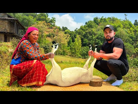 HUGE Mutton Curry In Nepali Village (40kg Goat)🇳🇵