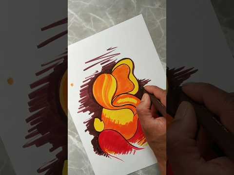 Ganesha painting art #drawing #penbrush #art #youtubeshorts #ganesha #ganpatistatus #painting