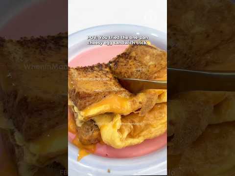 You nailed your breakfast in minutes! (One-Pan Cheesy Egg Sandwich)  #asmr #easy #toast #recipe