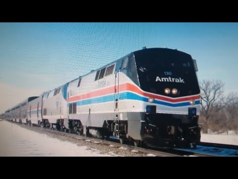 Amtrak California Zephyr AMTK 130 (P42DC) - AMTK #6 - Emerson, Iowa  2/28/19