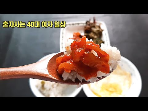 40후반 1인가구 일상 브이로그 vlog  텃밭에서 수확한 야채로 여름반찬  만들기