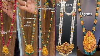 👌 wow'Only 8 grams gold long hara designs with weight#Latest gold long hara collections with price