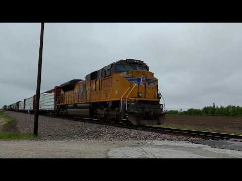 Union Pacific 6023 and 1772 mixed freight train on the Sioux City sub near California Junction,Iowa