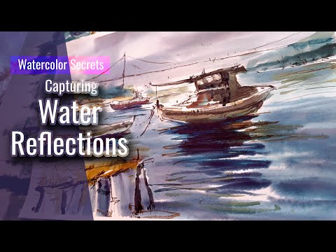 Capturing Harbor Magic: Watercolor Boats in Reflection