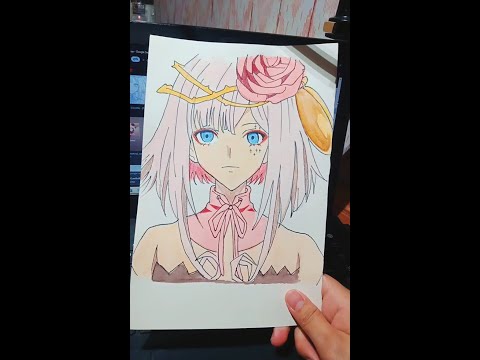 DRAWING COSETTE FROM TAKT OP. DESTINY | WATERCOLORPAINTING | #SHORTS