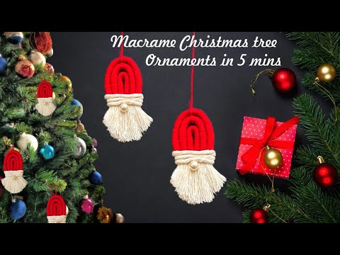 How to make a Macrame Santa Claus Ornament in 5 mins l l Easy Christmas decoration ideas