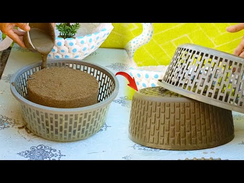 Unique cement art work at home // Amazing idea: Best and beautiful cement flower pots at home