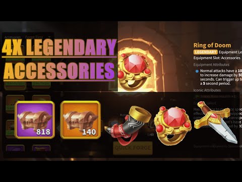 Crafting FOUR Legendary Accessories & Upgrading Joan Arc Prime + Nevsky  - Rise of Kingdoms