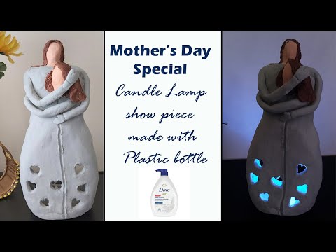 Mother's day gift ideas ll LED Candle lamp show piece made with plastic bottle l l Best out of waste