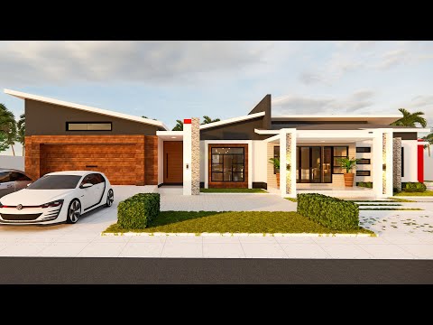 Simple House design idea with butterfly roof | 3 Bedroom design beautiful house design | 27m x 20m