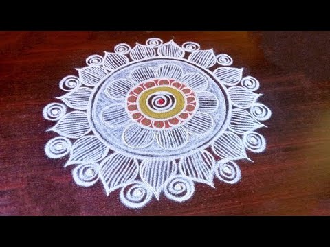 easy and beautiful flower kolam by laks Rangoli designs