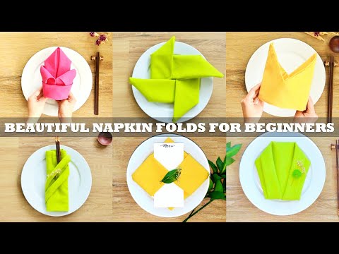 Beginner Napkin Folding Video Tutorial - 6 Beautiful Folds in 6 Minutes - Episode 36