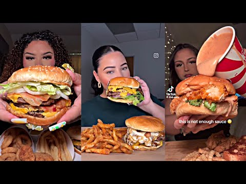 Burger 🍔 tiktok  asmr mukbang compilation