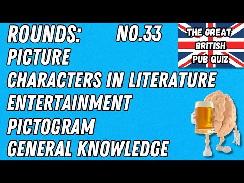 Great British Pub Quiz: Picture Round, Literature, Entertainment, Pictogram & General Knowledge #33