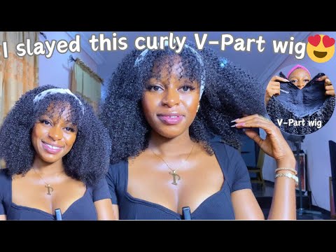 This wig turned me into a badie😍 The best natural kinky curly v part wig ft Curls Curls