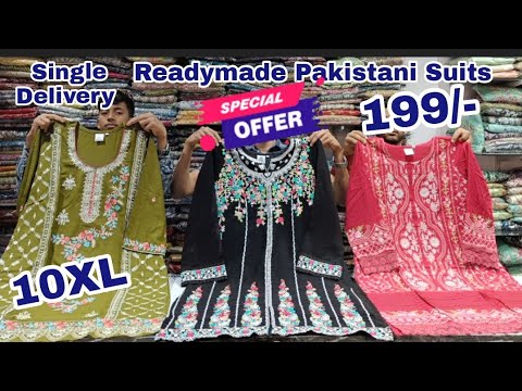 Readymade Pakistani Embroidery Work Suits For Kids & Big Size Upto 10XL @hyderabadshopping