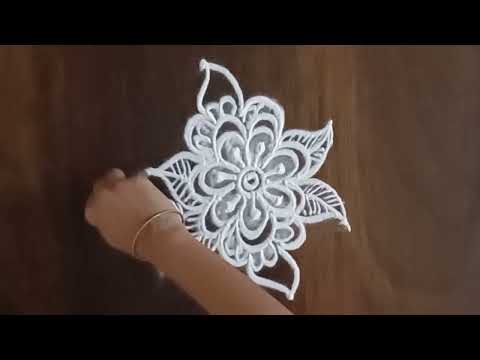 Very easy daily rangoli| freehand rangoli|दररोज काढण्यासाठी सोपी रांगोळी| Easy quick rangoli/muggulu