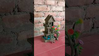 Beautiful miniature clay house making 🏠|| #clayhouse #mudhome #craft