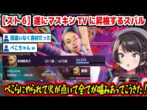 【スト6】遂にマスキンTVに昇格するスバル ぺこらにやられて火が点いて全てが噛みあってこうきた! 間違くなく逸材だった ぺこちゃんw マスタースバルおめでとう【ホロライブ/大空スバル】