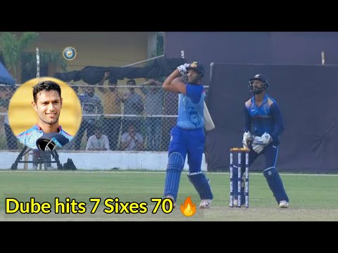 CSK SHIVAM DUBE batting in Vijay Hazare Trophy today Mumbai vs Karnataka