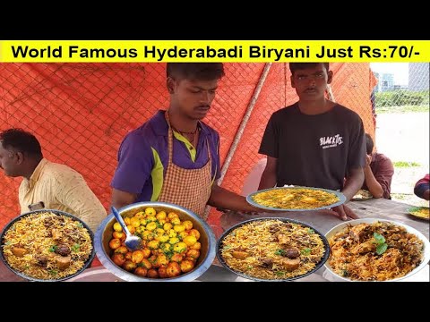 World Famous Hyderabadi Dum Biryani | Cheapest Roadside Chicken Biryani #indianstreetfood #chicken