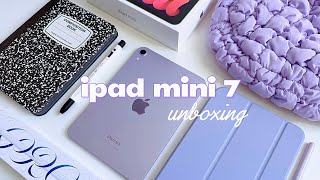 ✨️ ipad mini 7 (A17 pro) unboxing 💜 apple pencil pro + accessories 아이패드 미니