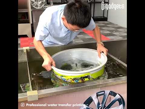 Water transfer printing① #gigadgets #hydrodipping #handwerk #coating #satisfying