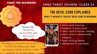 The Devil Card Explained | Tarot for beginners #freetarotcourse #easytarot #tarotreadingforbeginners