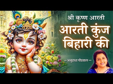 आरती कुंज बिहारी की | Aarti Kunj Bihari Ki By Anuradha Paudwal | Shri Krishna Aarti Lyrical