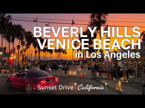 Driving from Beverly Hills to Venice Beach at Sunset