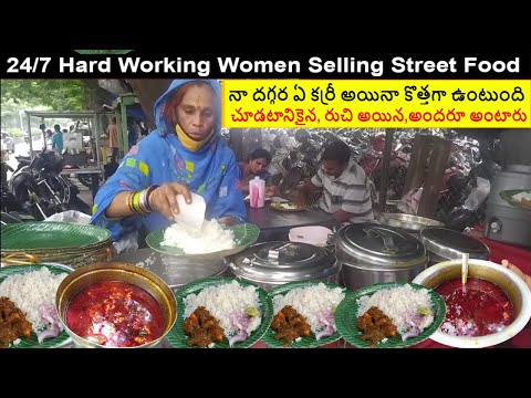 Hyderabad Famous Cheapest Roadside Unlimited Meals || It's a Lunch Time in India #indianstreetfood