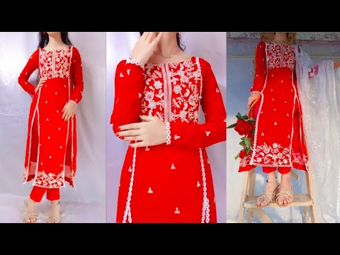 Trending Pakistani dress cutting & Stitching/Party wear dress designing #new #viral #dress#kurti