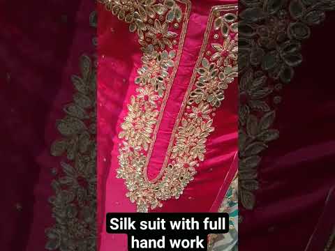 silk suit with  hand work for karwachouth ❤🦋 #viral #punjabisuit #trend