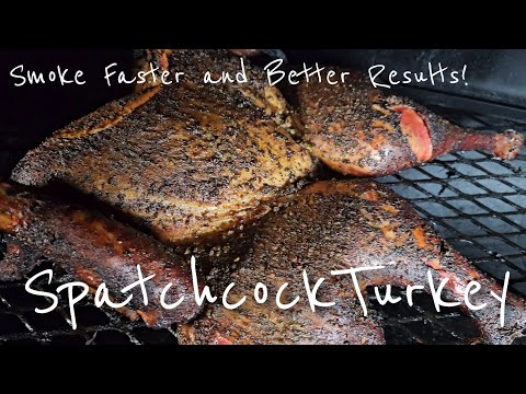 Smoked Turkey in HALF the Time and its so JUICY! (Spatchcock Turkey Recipe)