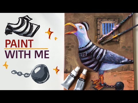 Paint with me ☆ painting with acrylics ☆ seagull prisoner