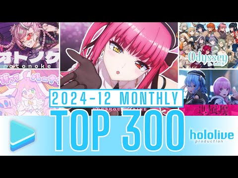 【2024年12月】ホロライブ 歌ってみた&オリジナルソング 月間再生数ランキング【TOP300】