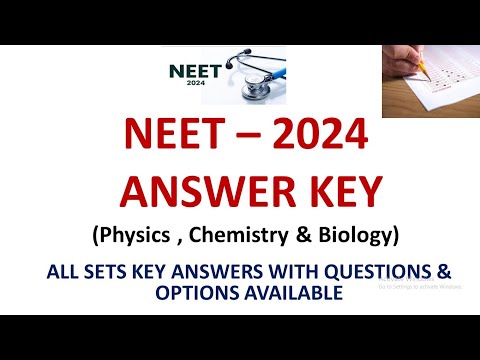 NEET - 2024 ANSWER KEY | NEET - 2024 KEY ANSWERS | ALL SET'S QUESTION & ANSWERS AVAILABLE