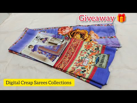 🎉 Happy Children's day Digital Creap Sarees Collections (14.11.2024) Wanted Sarees Giveaway 🎁