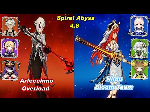 (4.8) C0 Arlecchino Overload & C0 Nilou Bloom Team Spiral Abyss Floor 12 Full Star