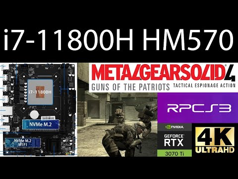 METAL GEAR SOLID 4 4K RPCS3 RTX 3070TI intel i7-11800H 4.6 GHz HM570 MAXSUN chinese motherboard